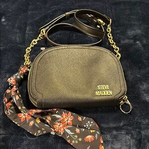 Steve Madden Black Crossbody Bag with Gold Accents